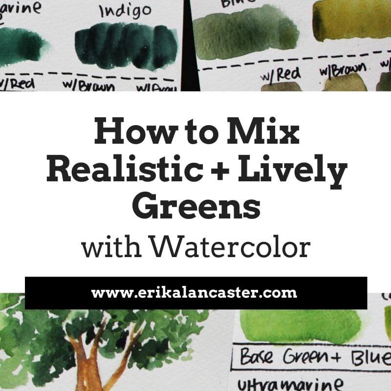 How to Mix Realistic and Lively Greens Watercolor Tutorial