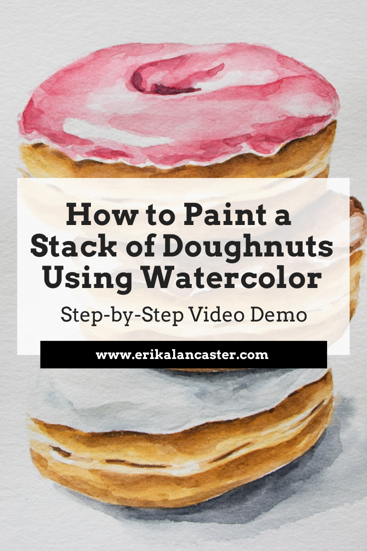 Watercolor How to Paint Doughnuts Realistically