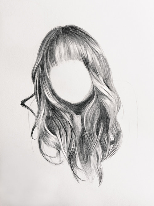 Pretty Young Girl With long hair - pencil Drawings - A4 size | eBay