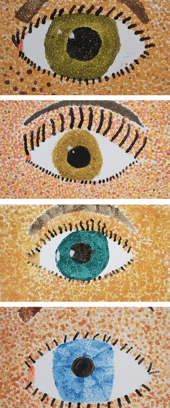 Pointilist Eyes 7th Grade Art Project