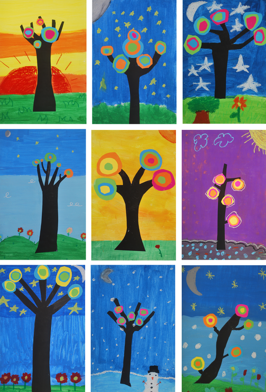 Kandinsky Trees 2nd Grade Art Project
