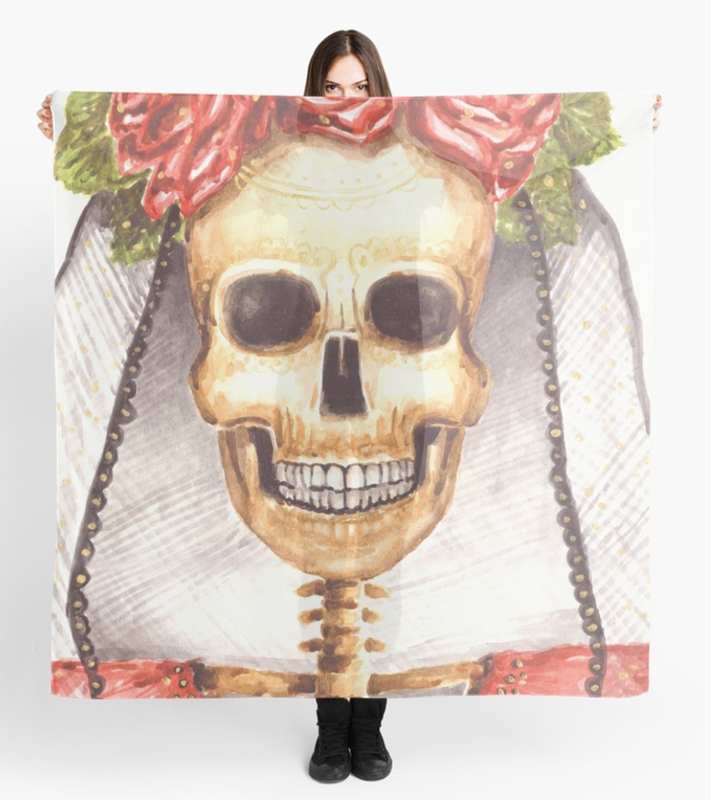 Day of the Dead Catrina Scarf at Redbubble