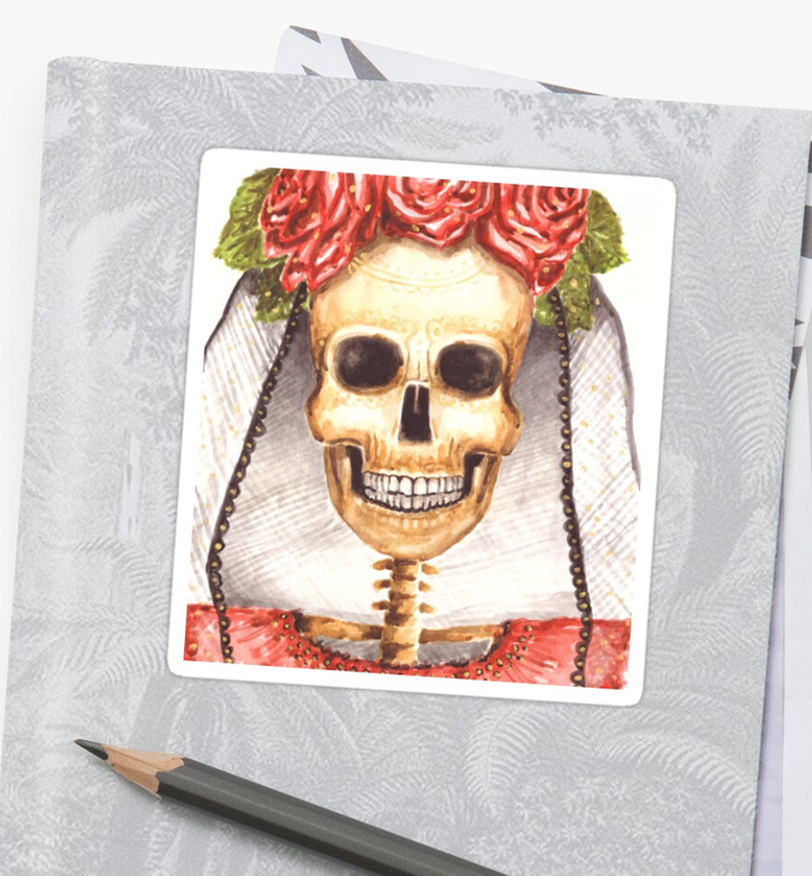 Day of the Dead Catrina Sticker at Redbubble