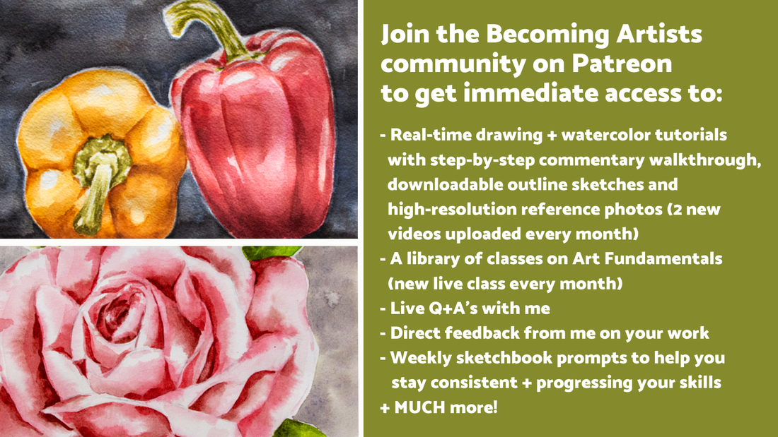 Step-by-step drawing and watercolor painting tutorials for beginners