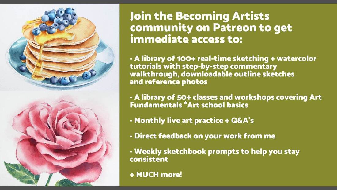 Learn sketching and watercolor 