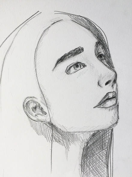 Pencil portrait sketch by Erika Lancaster