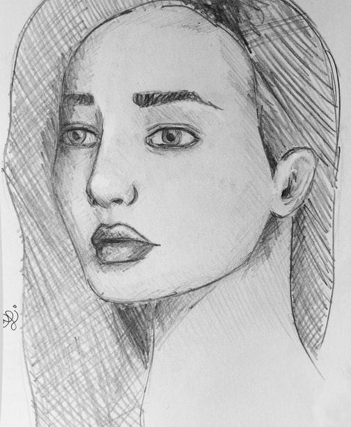 Pencil portrait sketch by Erika Lancaster