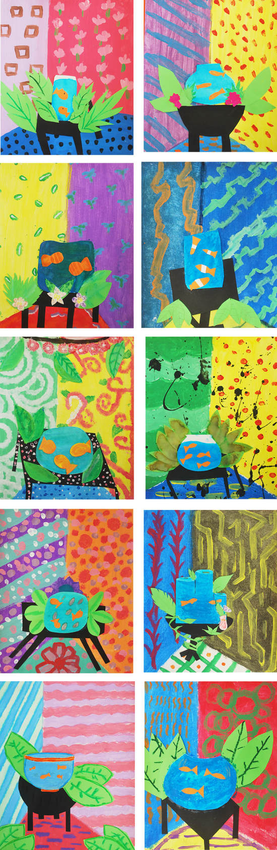 Matisse-Inspired Collages 6th Grade Art Project