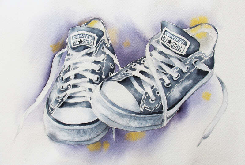 Watercolor Converse Sneakers by Erika Lancaster