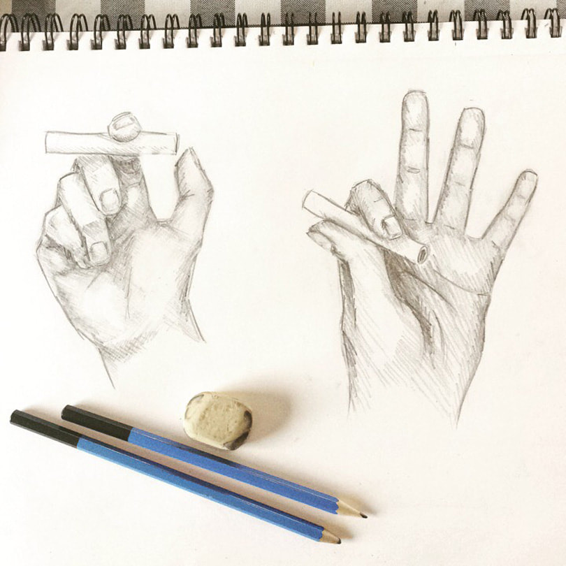 Hand pencil sketches by Erika Lancaster