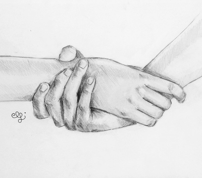 Hands Graphite Study by Erika Lancaster