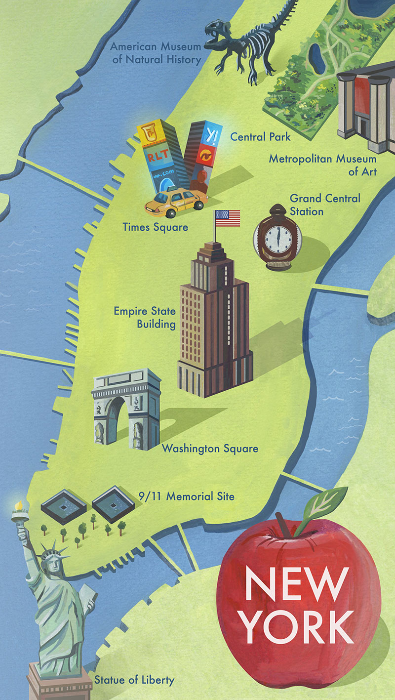 New York Map illustration by Haydn Symons. 