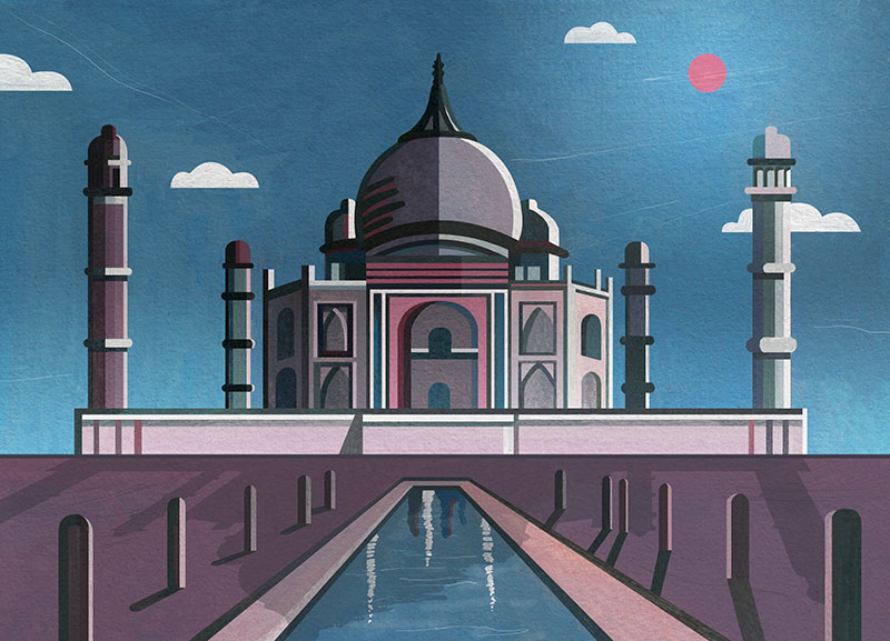 Taj Mahal illustration by Haydn Symons.