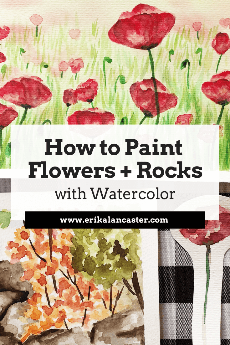 How to Paint Flowers and Rocks in Watercolor