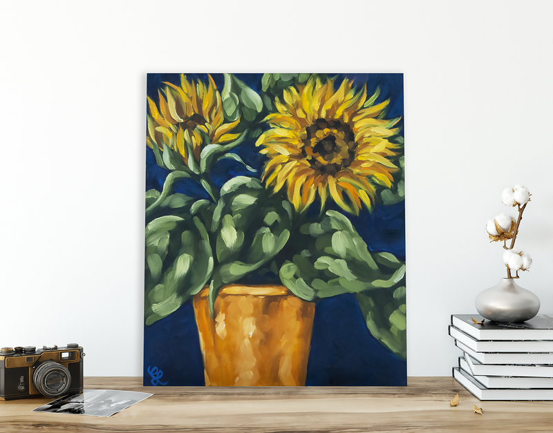 Still Life Sunflower Oil Painting by Erika Lancaster