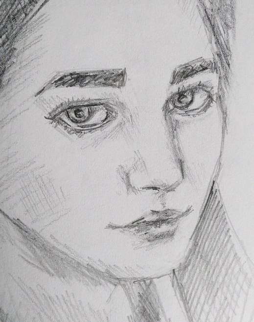 Sketchbook pencil portrait study.