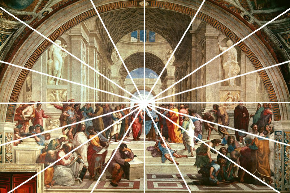 Fresco by Rafael showing perspective