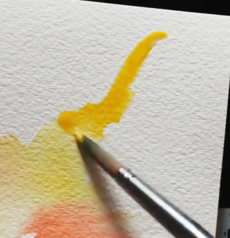 Watercolor run in yellow