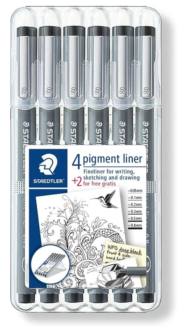 Staedtler Pigment Liner Sketch Pens: Black