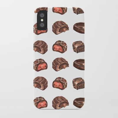 Watercolor Chocolate Truffles Pattern on Cell Phone Case