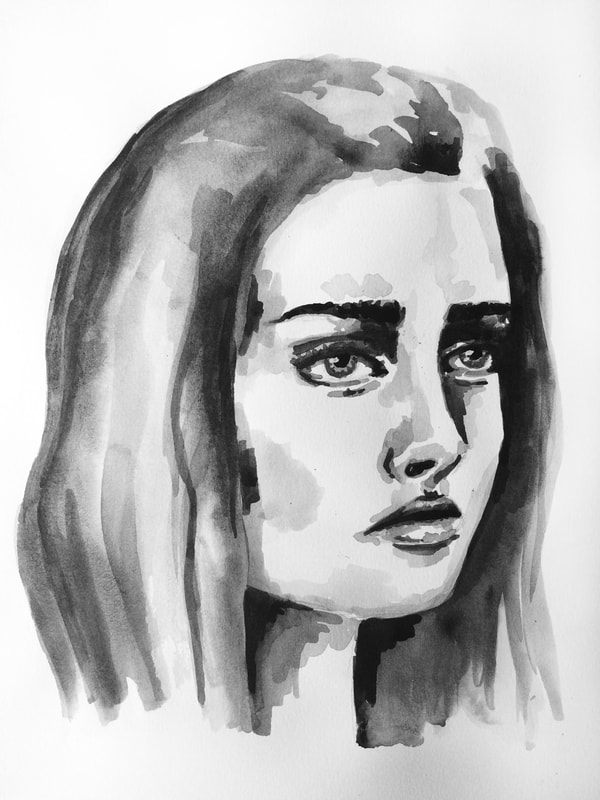 Watercolor Portrait Sketch by Erika Lancaster