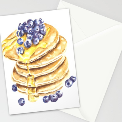 Watercolor Pancake Stationery Card