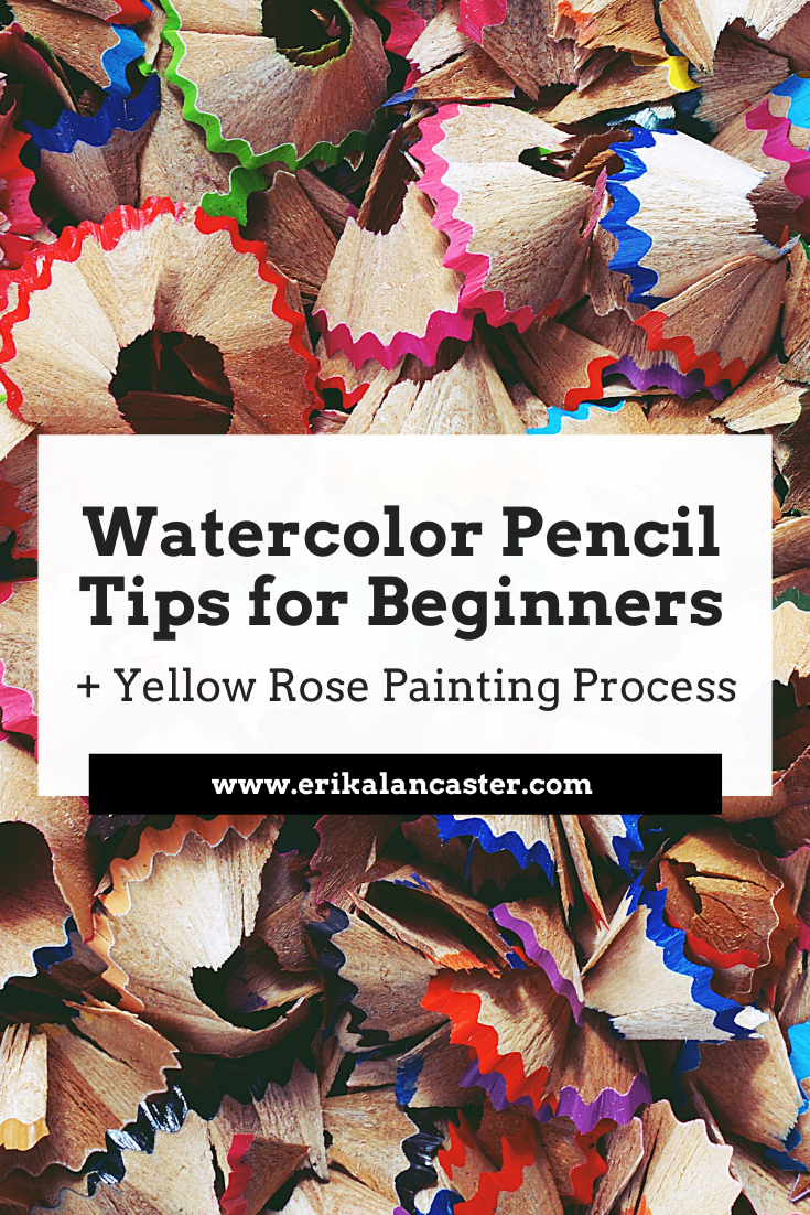 Watercolor Pencil Tips Rose Painting Process